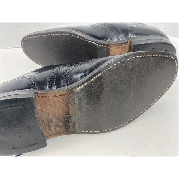 Comfort Plus Mens 9 D/C Leather Wing Tip Oxford Dr - Picture 5 of 6